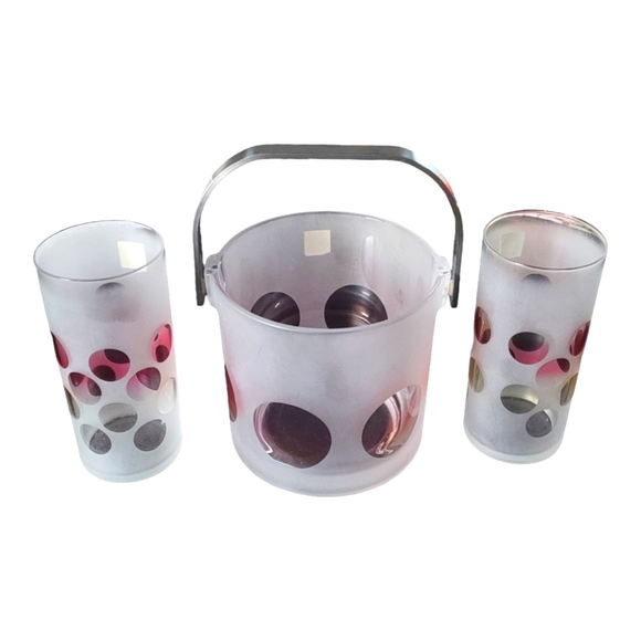 Birks Frosted Highball Glasses and Ice Bucket - Picture 5 of 9